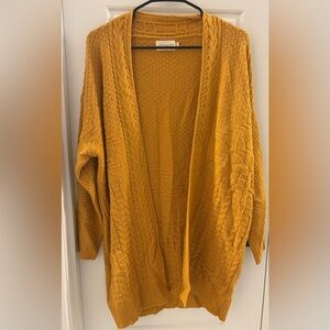 Dreamers Mustard Open-Front Cardigan